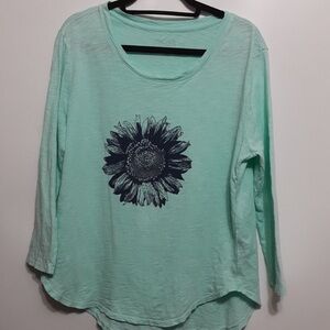 "LAST CALL"  ESCAPE By Habitat Clothes M Sunflower Long Sleeve Top